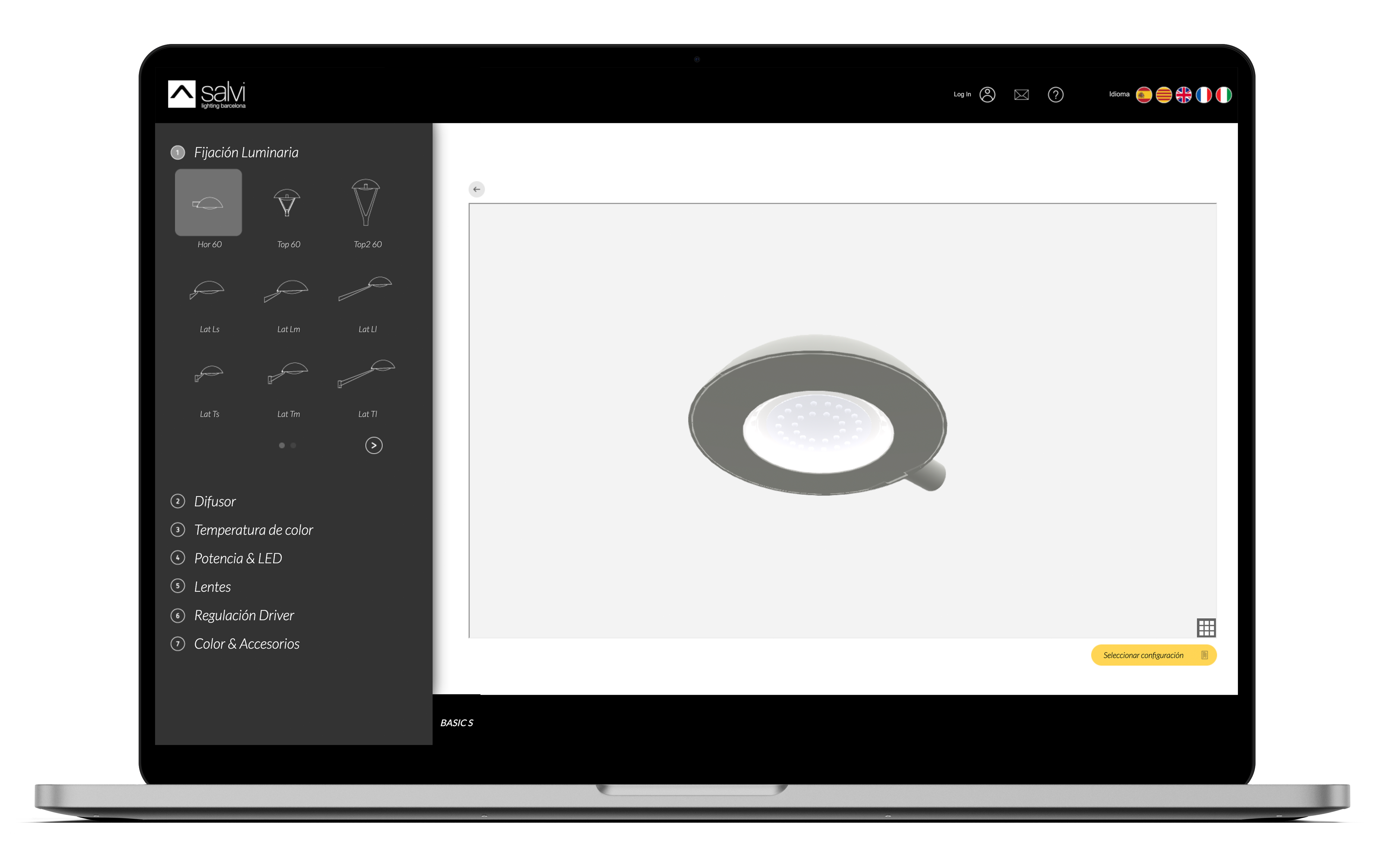 configurador visual | Salvi Lighting Barcelona